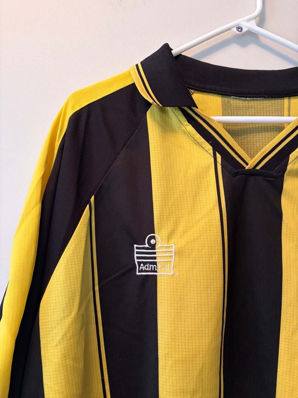 Vintage 90s Admiral Boddingtons Pub Ale Striped Soccer Jersey - Picture 2 of 5